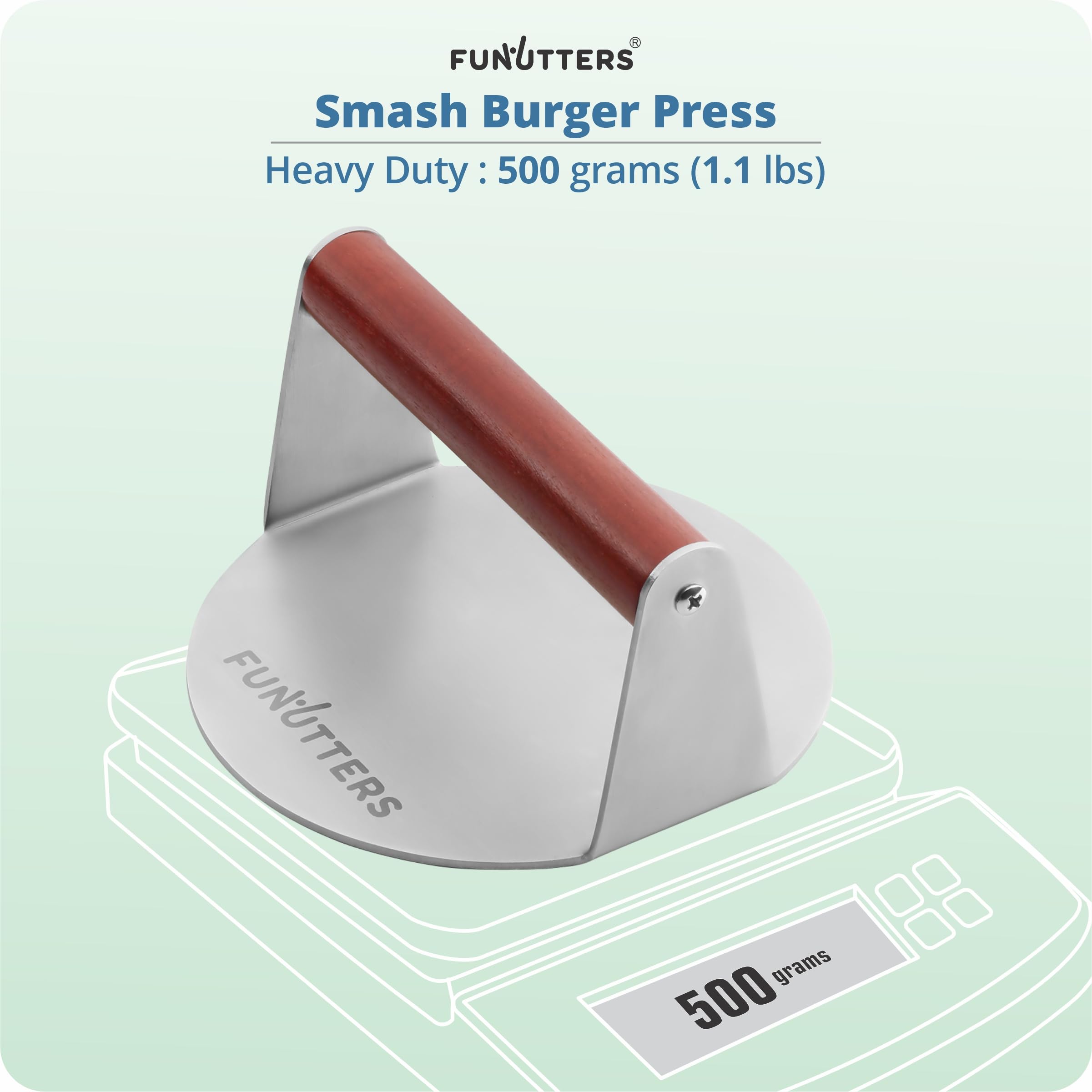 Amazon.com: FUNUTTERS 6'' Smash Burger Press Patty Maker